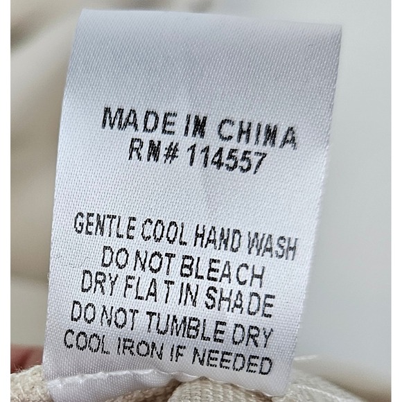 THML Cream Frayed Sleeve V Neck Babydoll Dress Plus XL Coquette Boho Resort - Picture 7 of 7